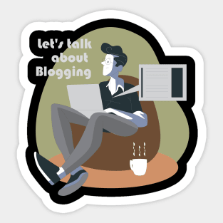 A blogger writing a blog Sticker